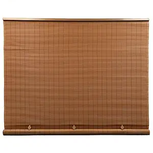 Radiance Cord Free 1/4 Inch Oval PVC Shade, Woodgrain, 36 Inches x 72 Inches Roll Up Blind, 36