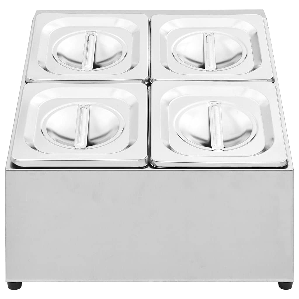 Furniture Item Home Gastronorm - Contenedor con 4 sartenes GN 1/6 de acero inoxidable para muebles