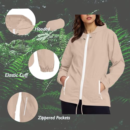 Rain Coats for Women Waterproof Lightweight Windbreaker Jacket with Hood Outdoor Plus Size Raincoat with Pockets3