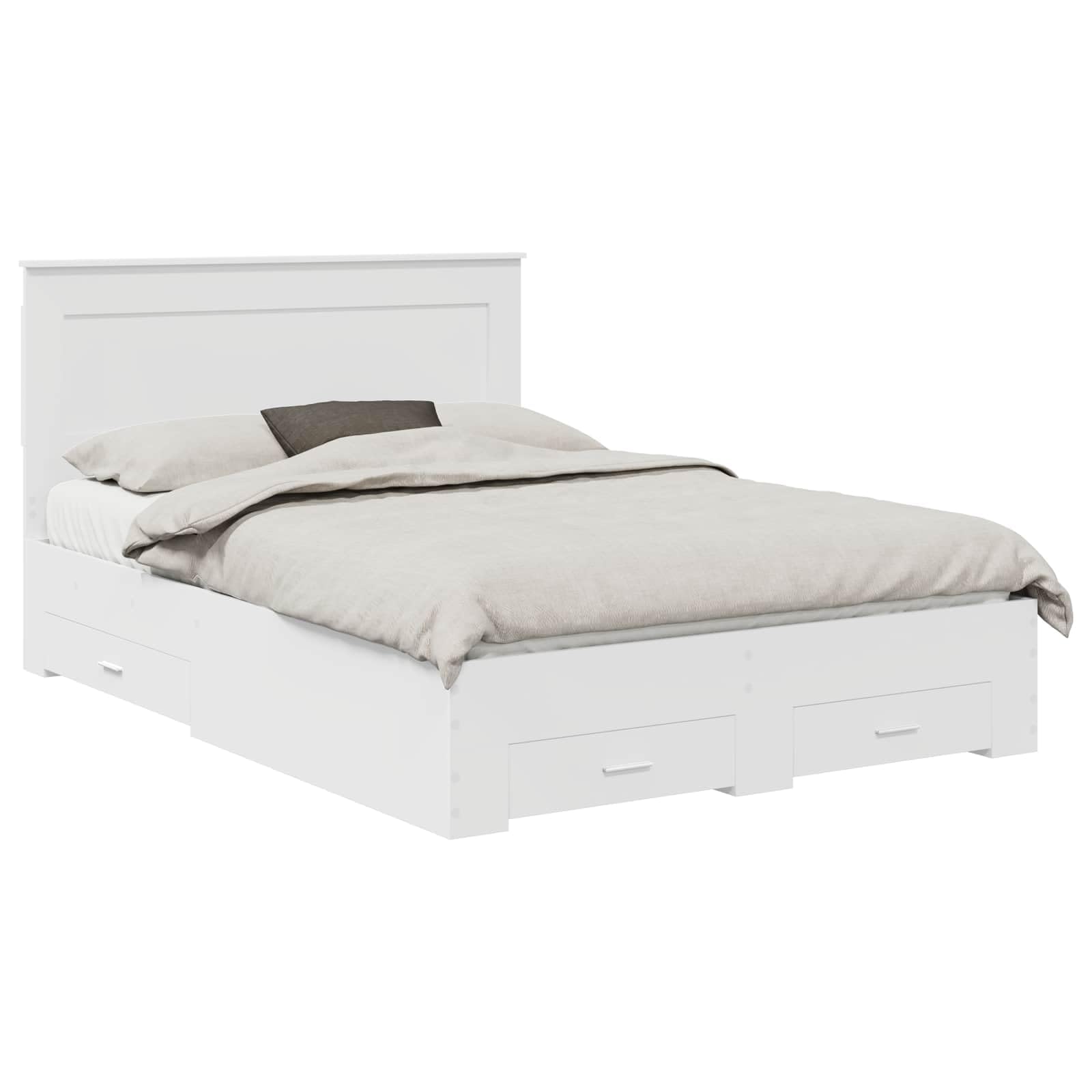 vidaXL Estructura de Cama con cajón con cabecera Madera contrachapada, Diseño de Dormitorio Moderno, soluciones de Almacenamiento, Cama Elegante, área de Descanso útil, Muebles con Estilo