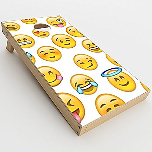 Skin Decal Vinyl Wrap for Cornhole Game Board Bag Toss/Emoji Faces