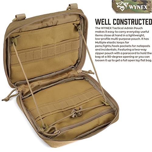 WYNEX Tactical Admin Molle Pouch, Medical EDC EMT Utility Bag Shell Design Attachment Pouches 1000D Nylon Hiking Belt Bags