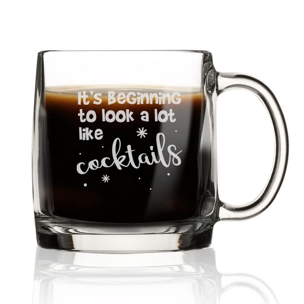 Toasted Tales It's Beginning To Look A Lot Like Christmas Nordic Mug | Seasonal Christmas Home Décor Accessory Holiday Coffee Cup | Christmas Glasses | Holiday Coffee Glass Christmas