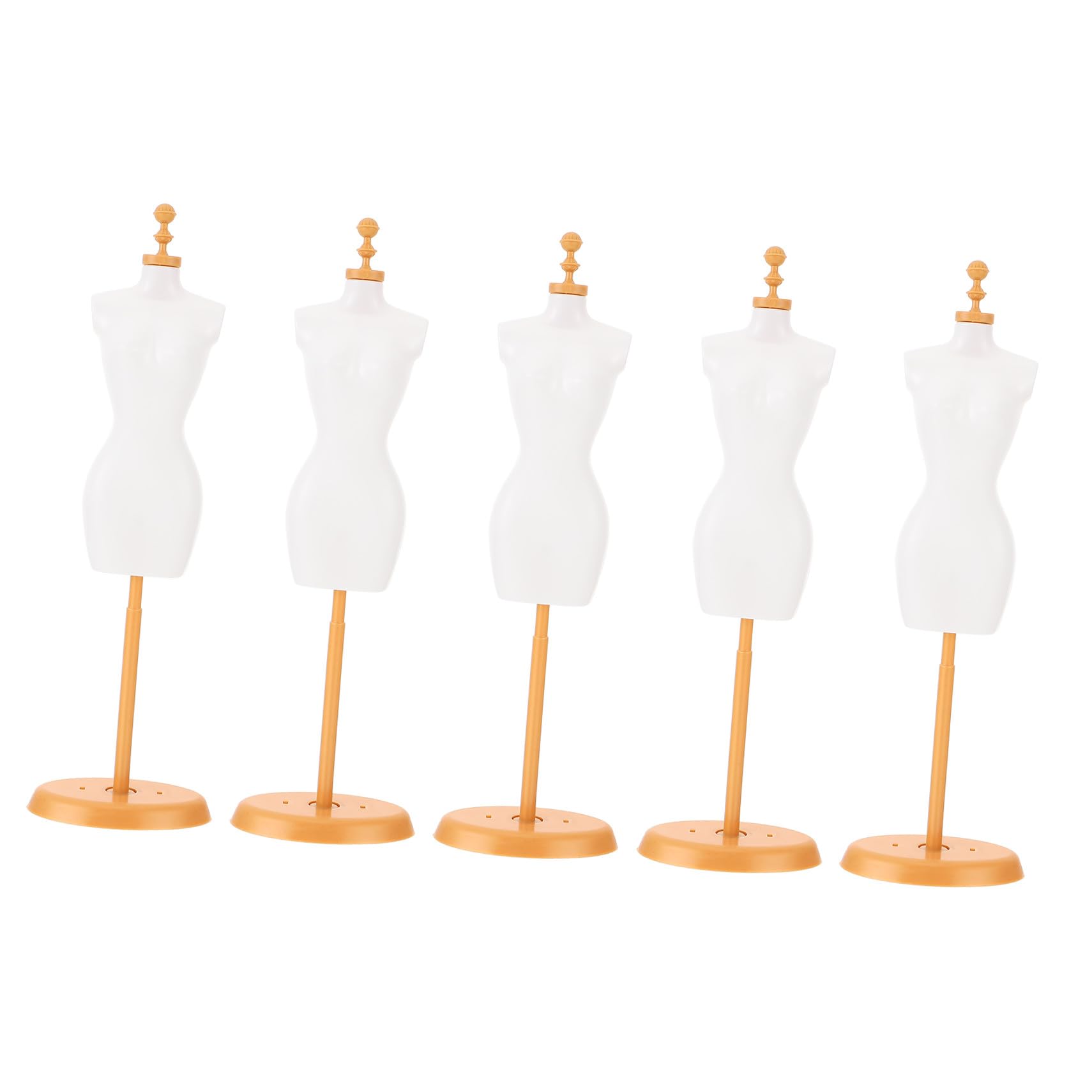 Supporto per Manichino in Plastica Bianco 5 Pezzi per Bambole Espositore Vestiti Accessorio Giocattoli