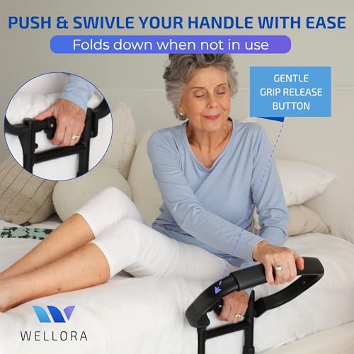 Sturdy Bed Rails for Elderly Adults Safety - Foldable & Adjustable Bed Rail - Supports up to 330lbs - Fit King, Queen, Full, Twin - Bed Guard Rail for Seniors WELLORA - Image 5