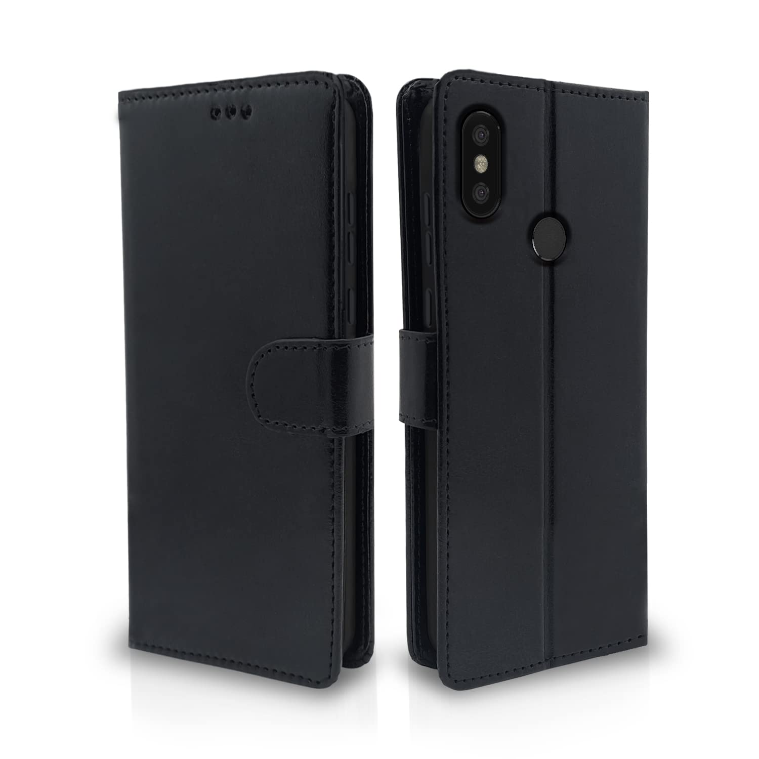 Pikkme Mi A2 Flip Case Leather Finish | Inside TPU with Card Pockets | Wallet Stand and Shock Proof | Magnetic Closing | Complete Protection Flip Cover for Mi A2 (Black) (B0BJJDJ4PX) Amazon Price History, Amazon Price Tracker