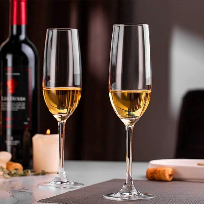 Dakshayanii Red & White Stylish Wine Glass -170ml, Elegant Bar Glassware for Champagne Glass, Cocktails and Mixed Drinks Glass, Stylish and Unique Long Champ Wine Glass,(Set of 2) 3