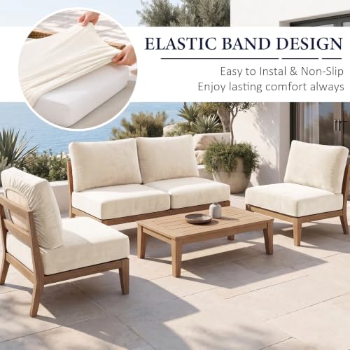 12Pcs Velvet Patio Cushion Covers Skin-Friendly Soft Outdoor Cushion Covers by WUSOUPU - Used condition - Image 5