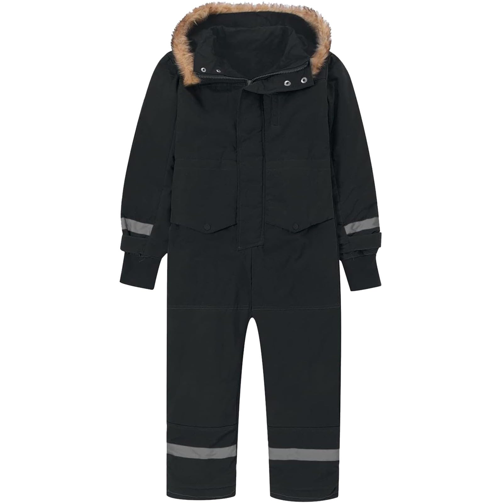 Combinaison Ski Enfant 10 Ans, Garcon Filles Ensembles de Neige Bébé Doudoune à Capuche Pantalons Salopettes Zippé Fourrure Amovible Veste en Duvet Hiver Chaud Tenue Plein Air pour 3-15 Ans