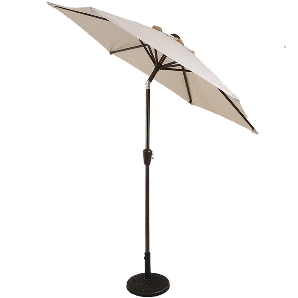 WDSOPK Sun Parasol Umbrella Garden Parasols 7ft / 2.25m Outdoor Shade for Beach/Pool/Patio Umbrellas Round Sunscreen(Offwhite-A)