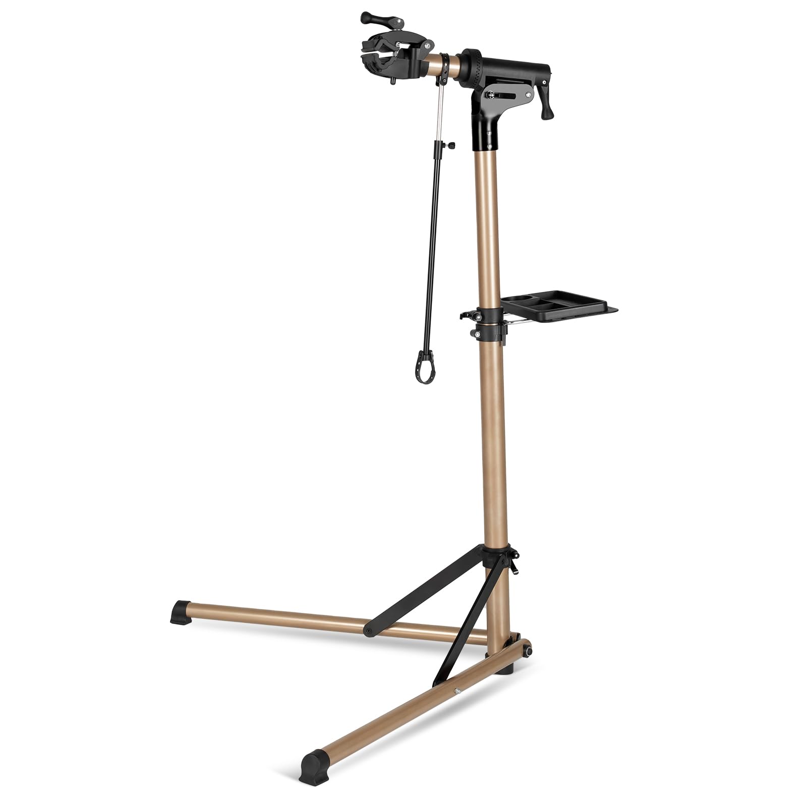 Favoto Soporte de Reparación para Bicicletas, Montaje con Liberación Rápida y Estante de Herramientas, Soporte Ajustable y Plegable para Bicicletas Eléctricas de hasta 27 kg