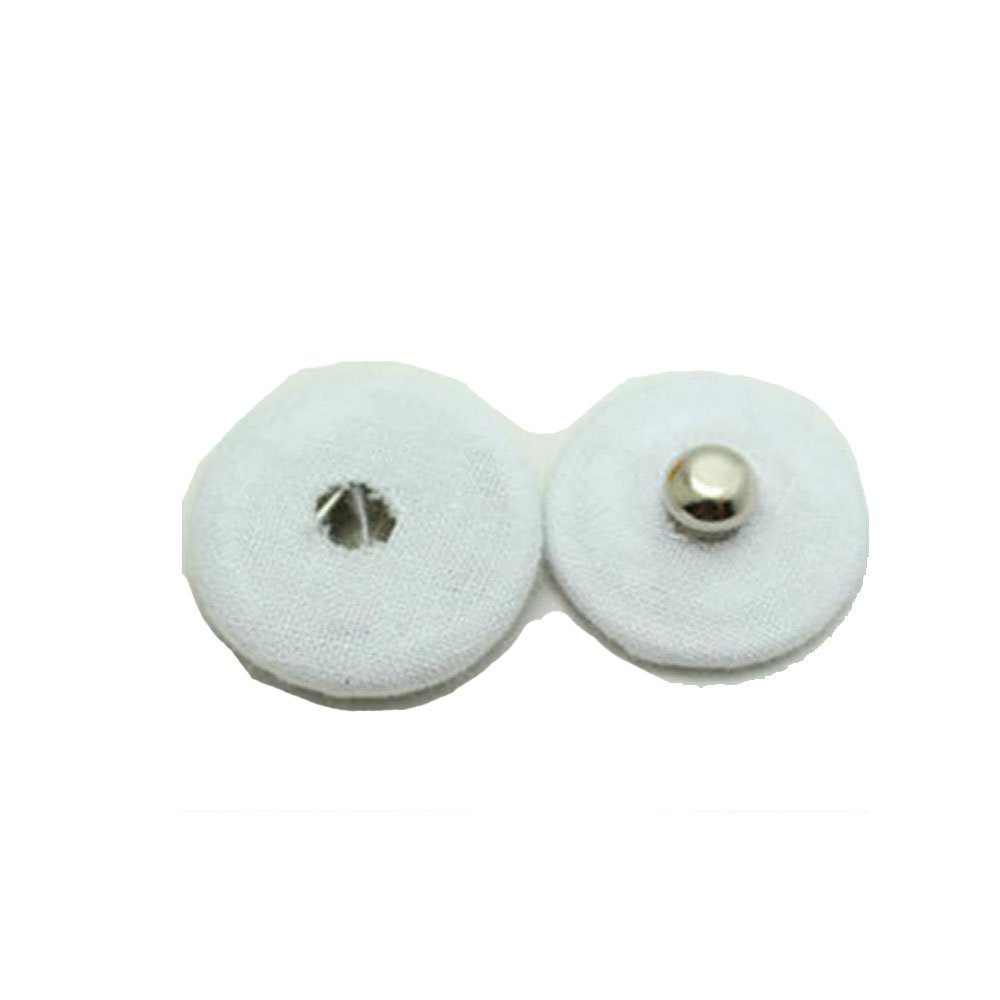 Lyracces Fabric Covered Brass Snap Fastener Press Studs Sewing Buttons Popper Tich 23mm 0.9in 10pcs (White)