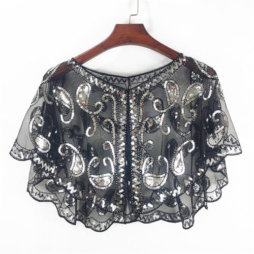 Sequins Flapper Shawls Wrap For 1920s Prom Wedding Party Beauty Scarf Beaded Sequins For Evening Dress3