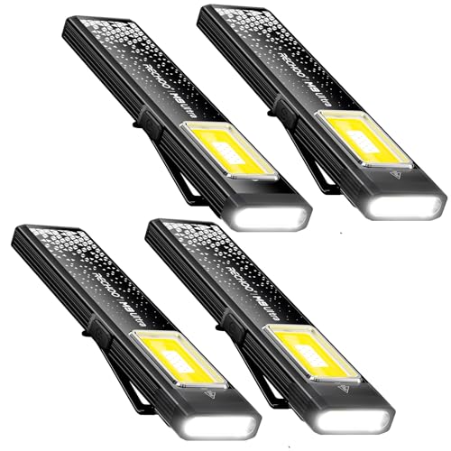 Image of RECHOO Rechargeable Flashlights High Lumens 4Pack, Magnetic EDC Flashlight with Clip, 8 Modes Powerful Pocket LED Flashlight, Waterproof Portable Flat Flashlights for Home Camping Emergency