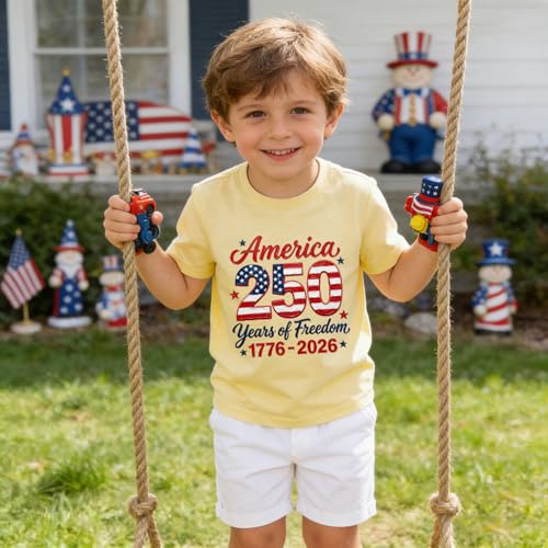 Image of Boys Girls Fourth of July Shirt Toddler Patriotic 4th of July Clothes for Kids 1-7 Years