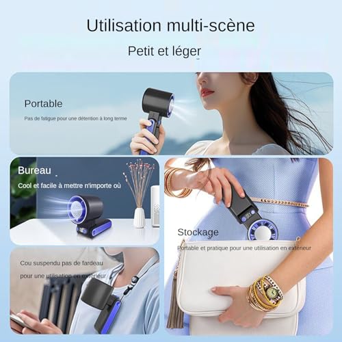 Ventilateur portatif de précision 100 vitesses et design pliable - 5