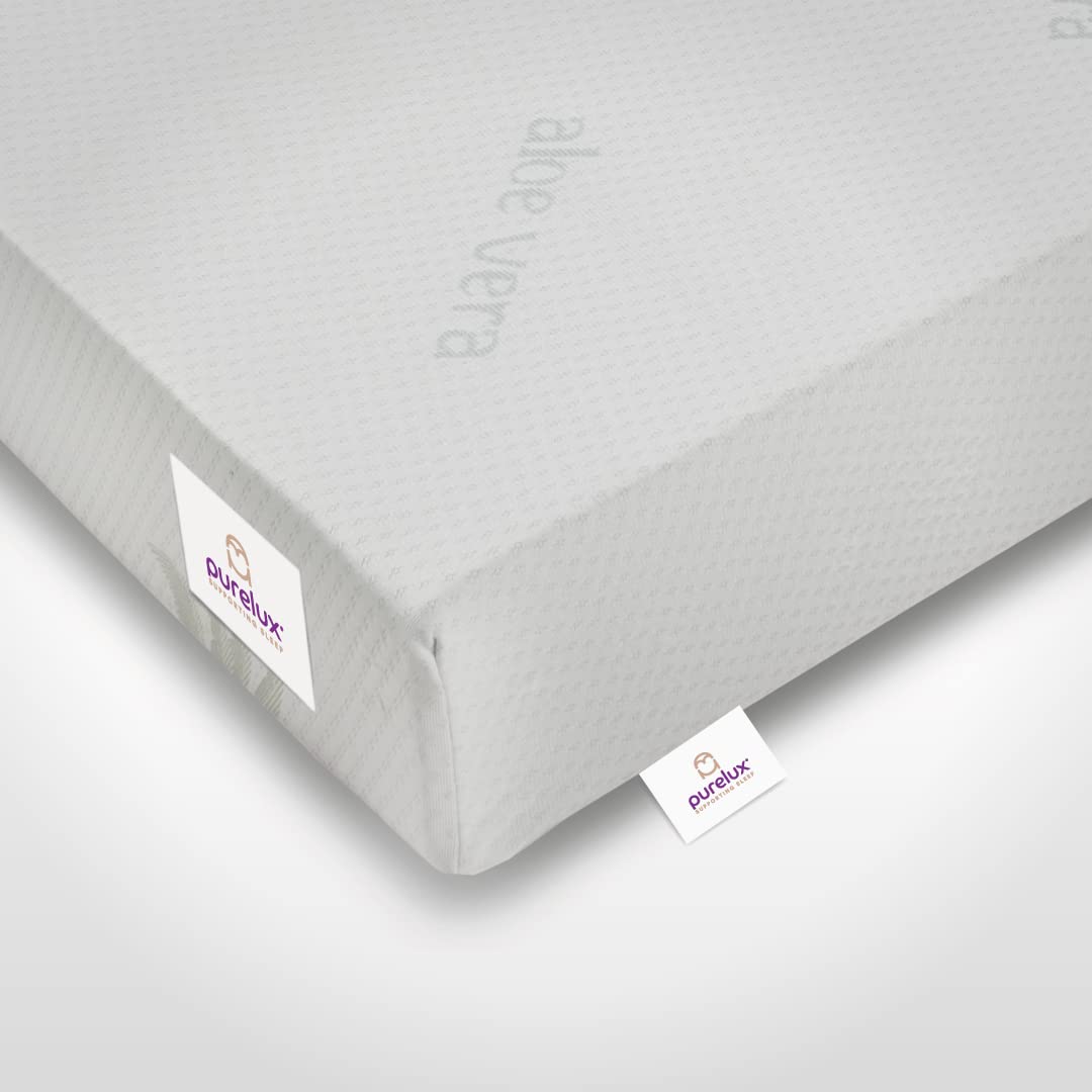 Purelux 7 Zone Memory Foam Proflex HD Essentials Mattress | 13 cm Depth | Medium Firm | Exclusive Soft Aloe Vera Cover | Removable Washable Cover | Hypoallergenic | Made In The UK (4ft6 Double)