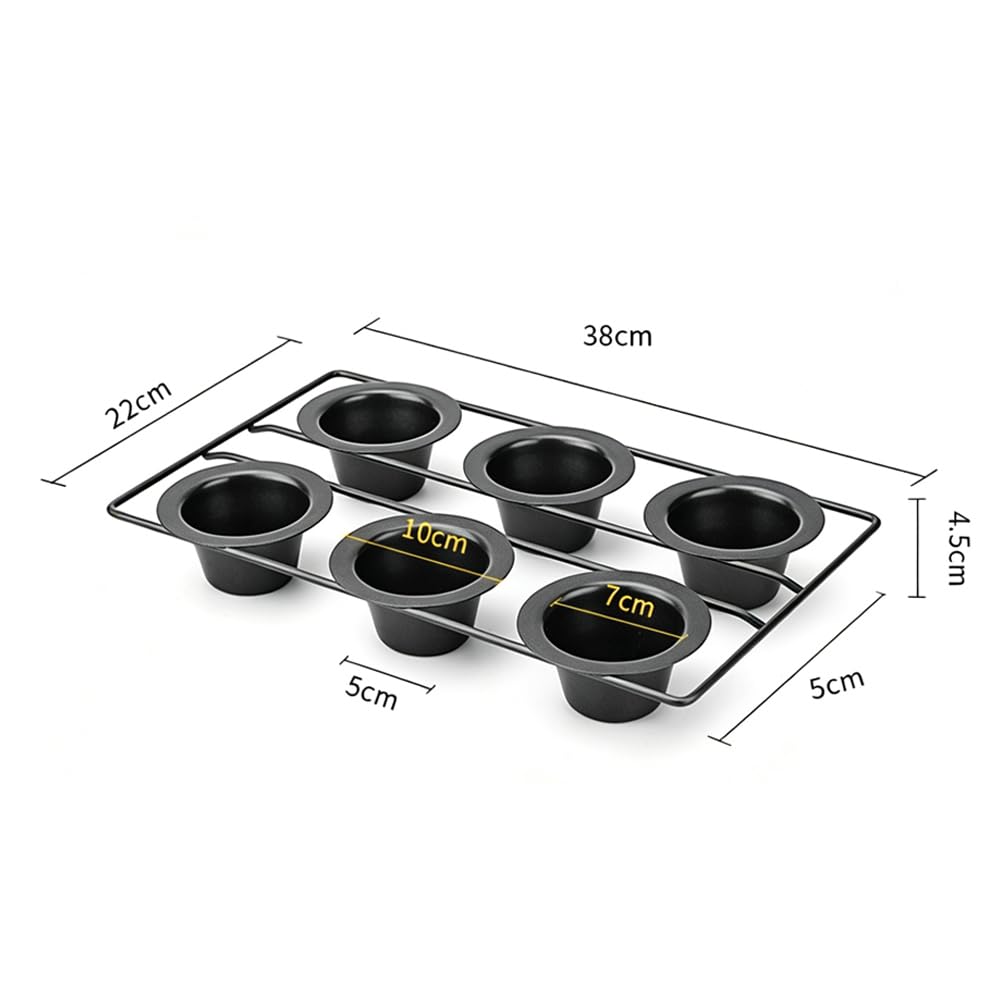 6 Tazas De Bandeja Para Hornear Muffins De Acero Cardón, Revestimiento Antiadherente Y No Tóxico Molde Para Muffins Para Hornear En Casa