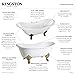 Kingston Brass Aqua Eden VCTND7231NC1 Cast Iron Double Slipper Clawfoot Bathtub with Chrome Feet without Faucet-Drillings, 72-Inch, White