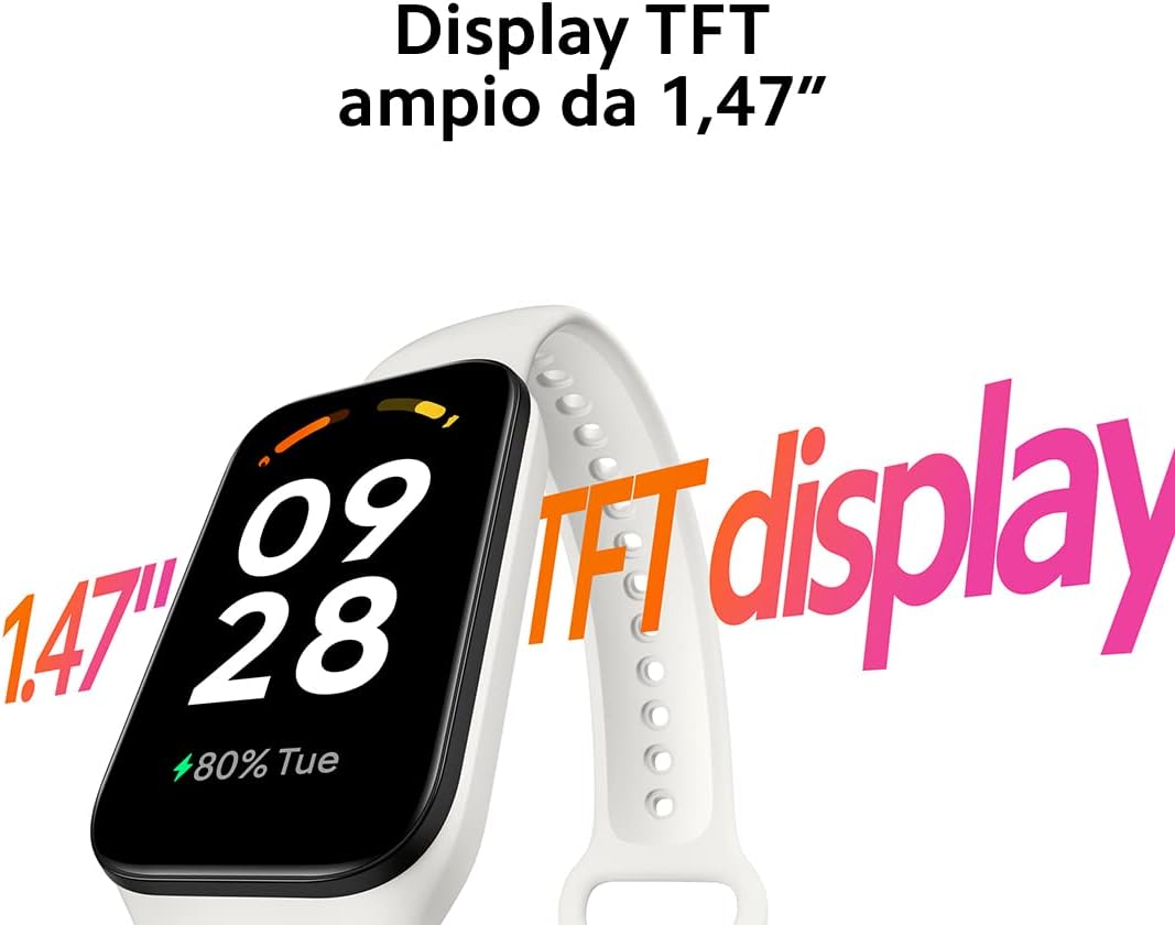 Xiaomi Redmi Smart Band 2, Schermo TFT 1.47, Corpo Ultra-slim, Monitoraggio del Sonno, SpO2 e Frequenza Cardiaca, Resistenza allAcqua 5ATM, Autonomia di 14 giorni, +30 modalità di allenamento, Nero