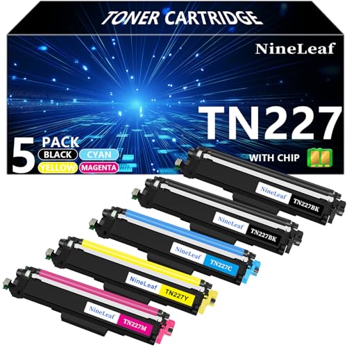 Image of NineLeaf TN227 TN-227BK /C /M /Y Toner Cartridges Set Replacement for Brother TN-227 TN223 TN-223 High Yield use with HL-L3270CDW MFC-L3770CDW HL-L3230CDN MFC-L3710CDW HL-L3210CW (5 Pack, 2BK /C /M /Y)