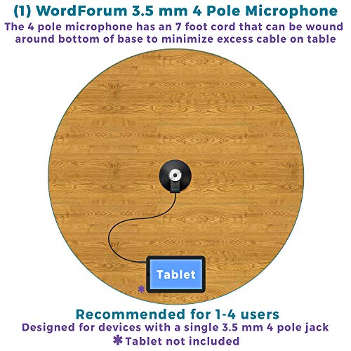 WordForum 3.5 mm 4 Pole 360° Conference Microphone - Omnidirectional Recording for Meetings