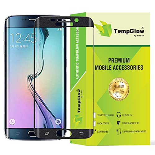 Image of Screen Protector for Samsung Galaxy S6 Edge (Black) Tempered Glass Edge-to-Edge 6D Screen Guard With Installation Kit