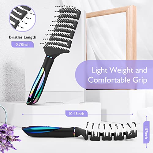 Hair Brush, Curved Vented Detangling Hair Brushes For Women Men Wet Or Dry Hair,Faster Blow Drying Styling Professional Vent Detangler Brush For Curly Thick Wavy Thin Fine Long Short Hair(Black)  #TOP5