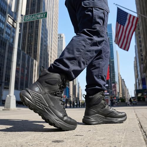 Image of NINGO Men's Military Tactical Waterproof Boots, Lightweight Breathable Work Combat Boots for All Day, Comfortable Non Slip Hiking Shoes for Motorcycle, Army, Jungle, Outdoor, Sport