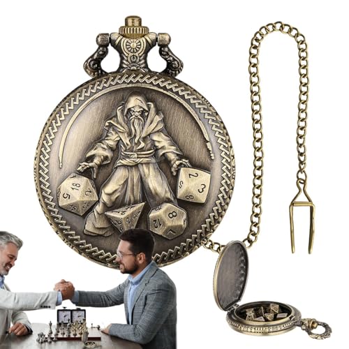 Gra w kości do zegarków kieszonkowych | Wielościenne kości | Metalowa gra w kości | Podróż RPG Dice | Wielostronna gra w kości do małych gier, zabawek podróżnych, s