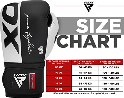 RDX Boxhandschuhe, Maya Hide Leder Trainingshandschuhe für Muay Thai, Kickboxen, Sparring, Boxsack, Sandsack, Kickboxhandschuhe, Kampfsport Training Heim Fitnessstudio Männer Women 8 10 12 14 16 OZ