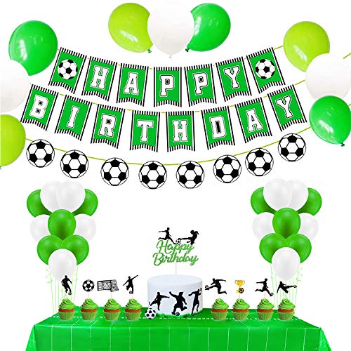 Set Of 33 Glitter Play Soccer Cake Topper And Football Play Cupcake Toppers Set, Soccer Ball Themed Birthday Party Favors Baby Shower Decorations #TOP5