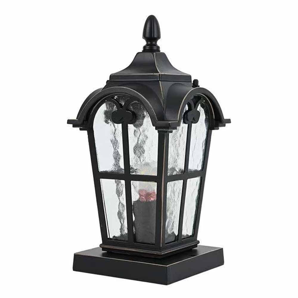KNBVFHG Rectangle Hardwired Post Cap Light Outdoor Waterproof European Retro Style Villa Pillar Lamp Garden Or Patio Post Head Light Fixtures with Mounting Base Fixture for Walkway, Driveway, Porch