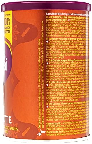 Drink Me Chai Dirty Chai Latte 200g | Just Add Water, Dirty Chai Latte Powder | Made with 100% Colombian Arabica Coffee and Our Secret Chai Latte Recipe (Pack of 1)