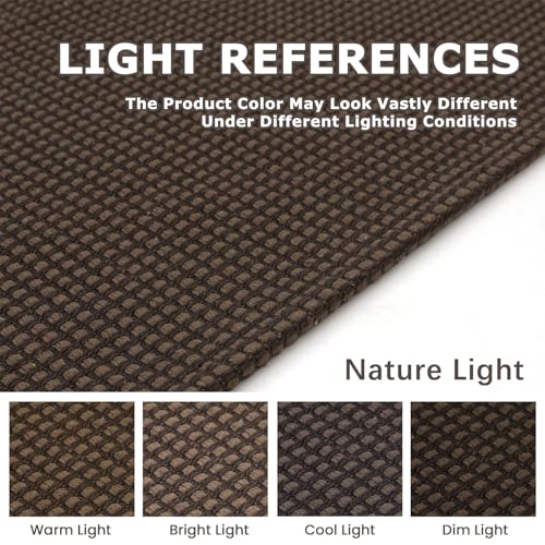 KOZYFLY Long Runners for Hallways 2x12 ft Washable Kitchen Runner Non Slip Rubber Backed Hallway Rugs Cotton Entryway Runner Rug Floor Carpet for Indoor Hall, Backdoor, Kitchen, Reddish Brown/Coffee