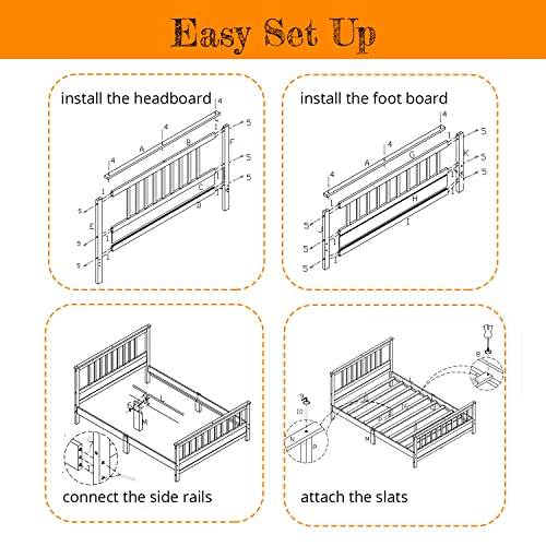 Aocoroe Twin Bed Frame For Boys And Girls, Wood Platform Bed With Headboard, Footboard And Slats,300 Lbs Weight Limits, No Box Spring Needed #TOP6