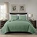 Chezmoi Collection Austin 3-Piece Oversized Bedspread Coverlet Set (Queen, Sage)