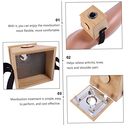 Single Hole Moxibustion Box Portable Moxa Therapy Tool Bamboo Moxa Storage for Travel miniatura 6
