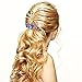 Sankuwen Flower Design Rhinestone Hairpin Clip Accessories (Dark Blue)