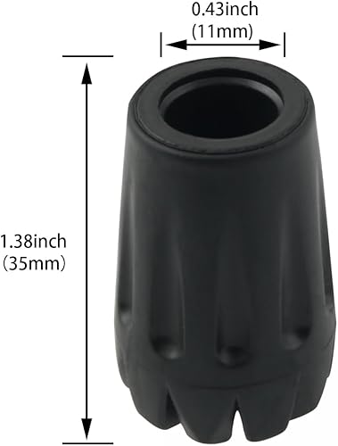 Miniatura 2 de Accesorios para bastón de senderismo al aire libre, funda de goma, punta de batalla, parte inferior redonda, cubierta de pie de herradura,