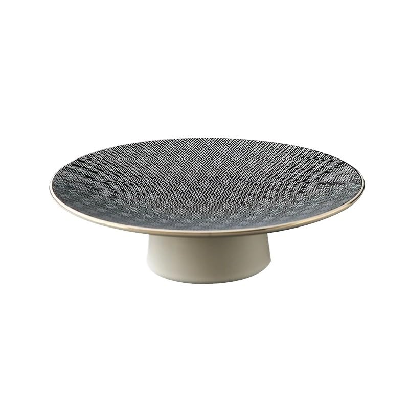 Piatti Cena Piatto di frutta in ceramica Snack Vassoio da dessert Caratteristiche Portafrutta Creativo Ristorante Rotondo Stoviglie Piede alto Pane Piatti da pasticceria Forniture Per Feste(A 11 inch)