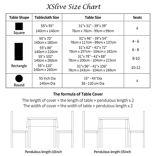 Xslive Rectangle Table Cloth With Tassel,Washable Cotton Linen Table Cloths, Dust Proof Embroidery Table Cover For Kitchen Dinning Farmhouse,Decorative Indoor And Outdoor Oblong Table Top 55X120 Grey #TOP6