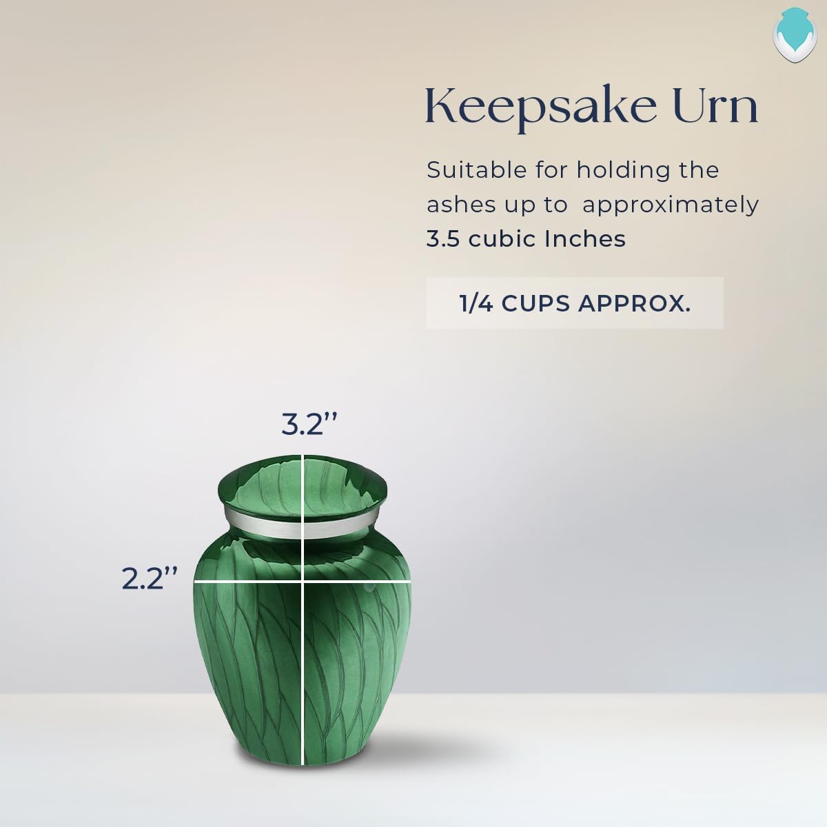 Geturns Embrace Keepsake Personalized Picture Cremation Urns for Human Ashes I Pearl Green Photo Funeral Urn for Men and Women with Double Side Engraving I 3.5 lbs