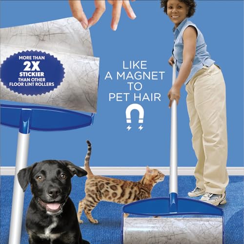 LOLA Rola Sticky Mop Refills, Giant Adhesive Roller, 180 Sheets, Traps Dirt, Dust & Hair, Pet Hair Remover, Floor & Carpet Cleaner, 6 Pack
