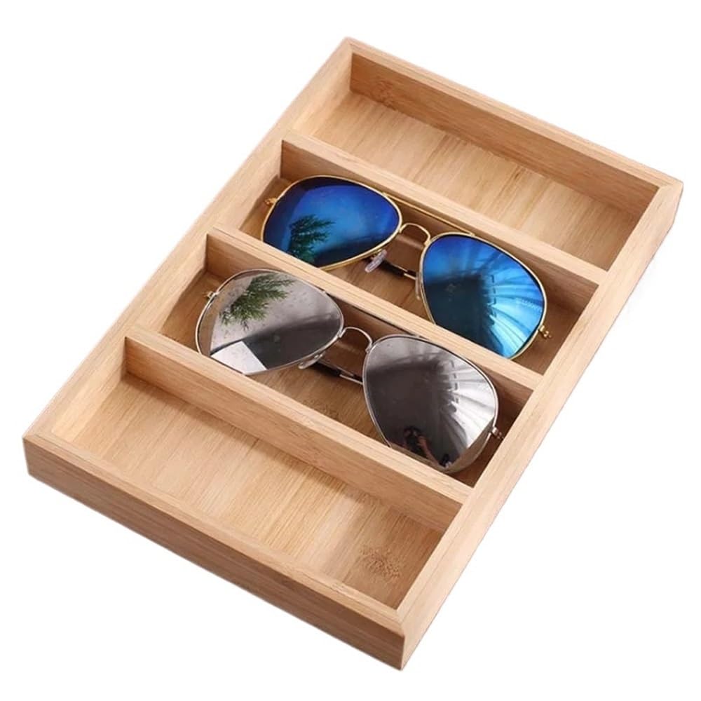 Soporte Gafas Caja de almacenamiento de madera de encargo de las gafas de sol del hogar de la caja de presentación de los vidrios de la caja de almacenamiento de las gafas de sol de las señoras Titula