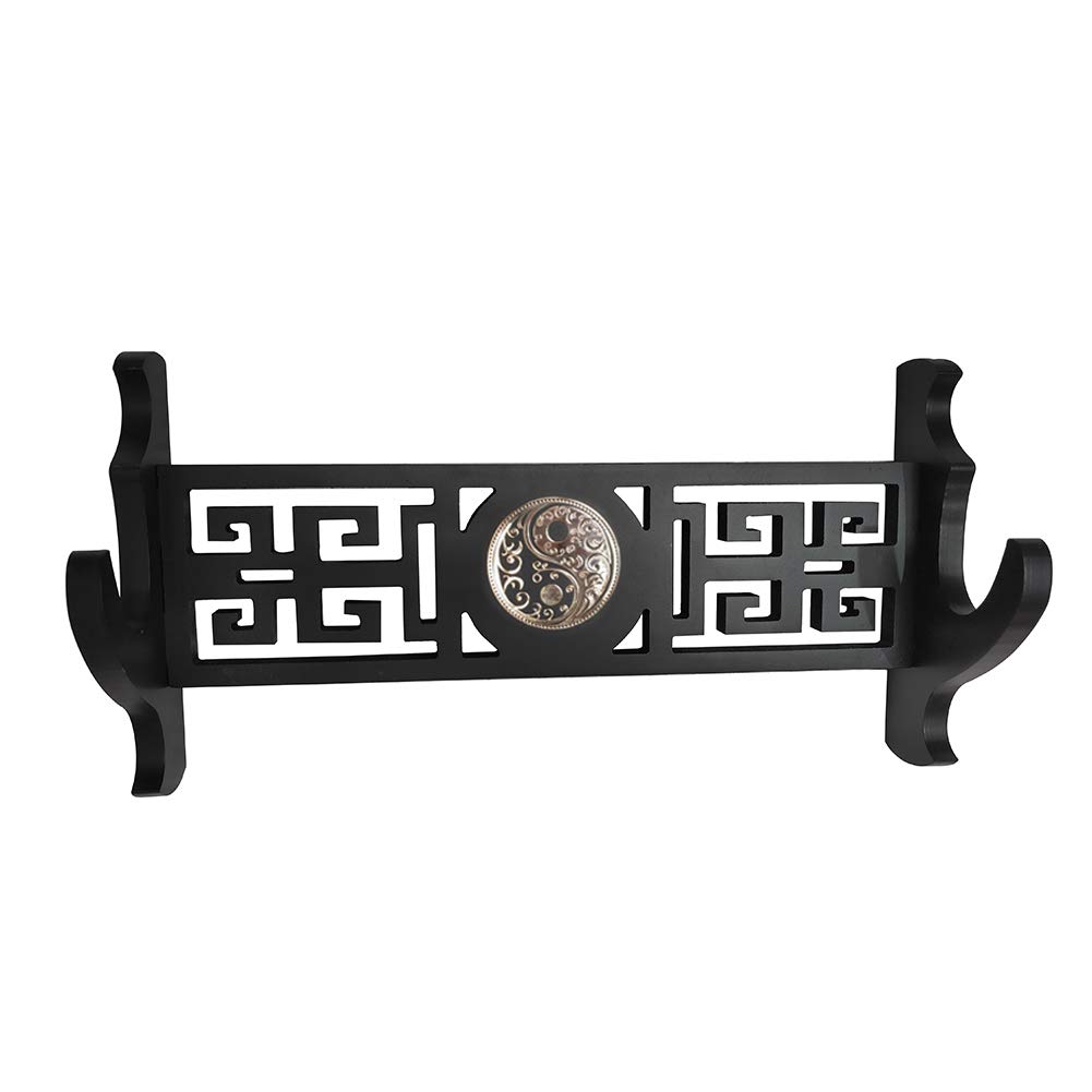 Baiwanlin Black Sword Holder Stand Rack Wall Mounted Display Samurai Katana Wakizashi Knife Scabbard Tai Chi Pattern 1-4 Tiers,1Tier