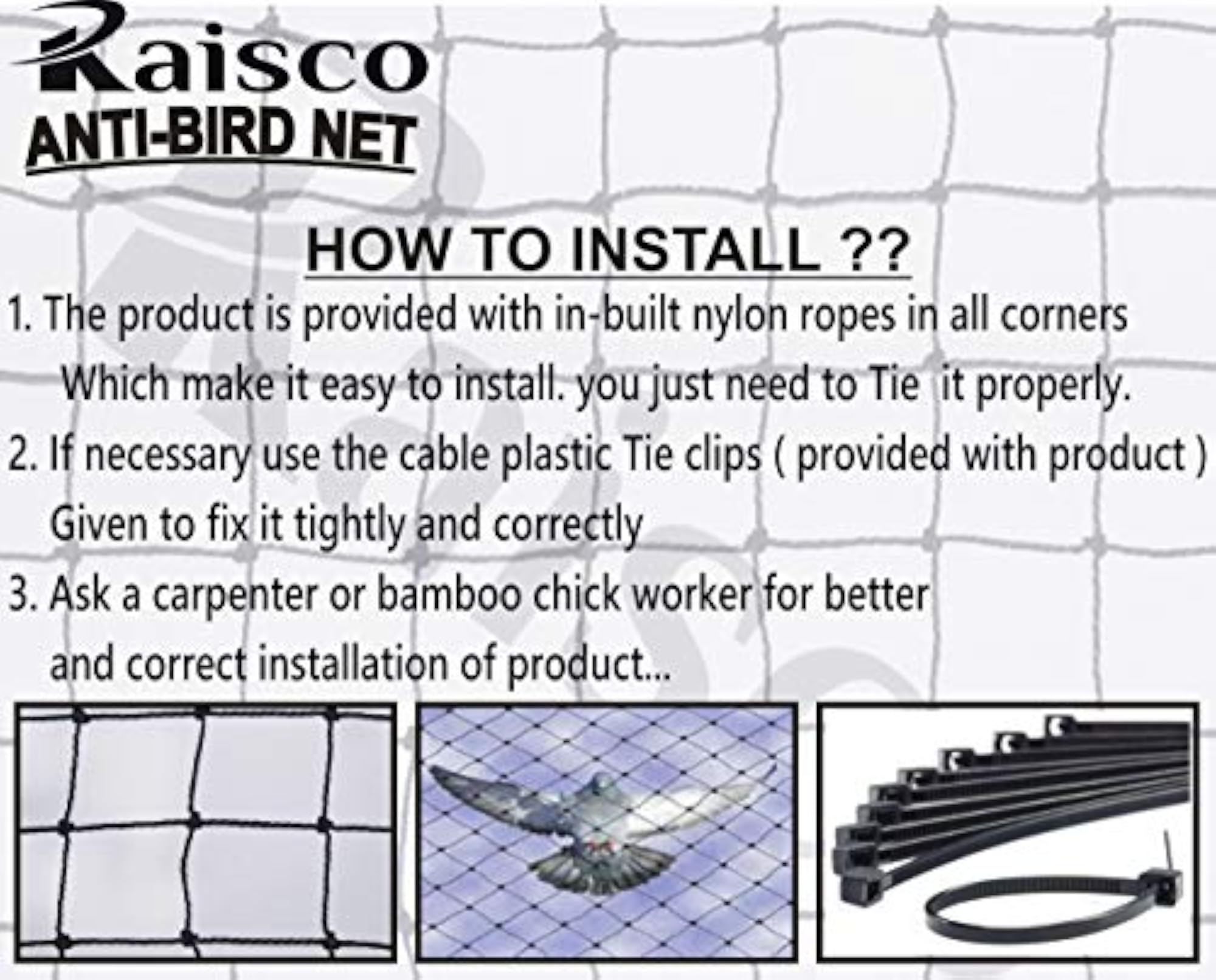 Anti Bird Net for Balcony, Blue, 5 x 5