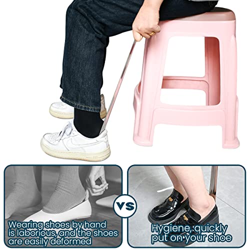 2 Pcs Stainless Steel Shoe Horn Premium Long Handled Shoe Lifter, 16.5 Inch Long Shoe Horn And 6 Inch Portable Handled Shoe Horn For Pregnancy, Men, Women, Seniors And Kids #TOP3