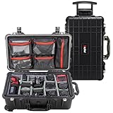 Eylar 22' Rolling Carry-On Travel Hard Camera Case with Adjustable Padded Divider & Lid Organizer, Waterproof, Shockproof For Equipment, Drones And Cameras, TSA Standard