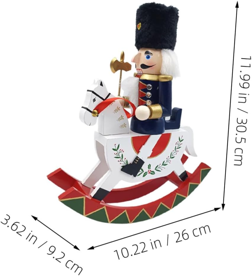 Wooden Nutcracker Christmas Soldier Figurine Large Classic Festive Ornament for Home Table and Shelf Decoration